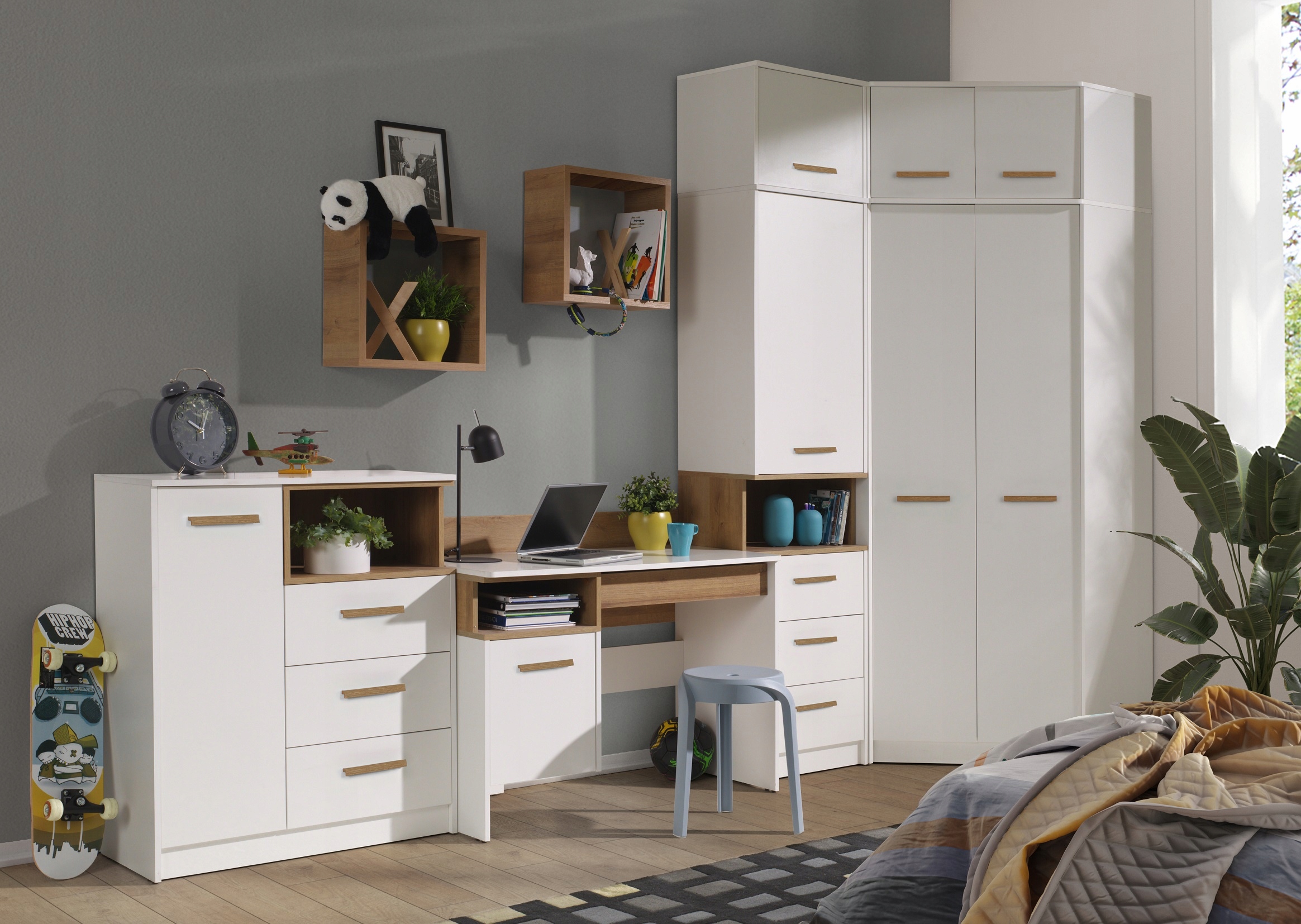 zestaw narożna wysoka szafa nadstawka regał szuflady półki duża Grant 12N Kod producenta Grant z12N