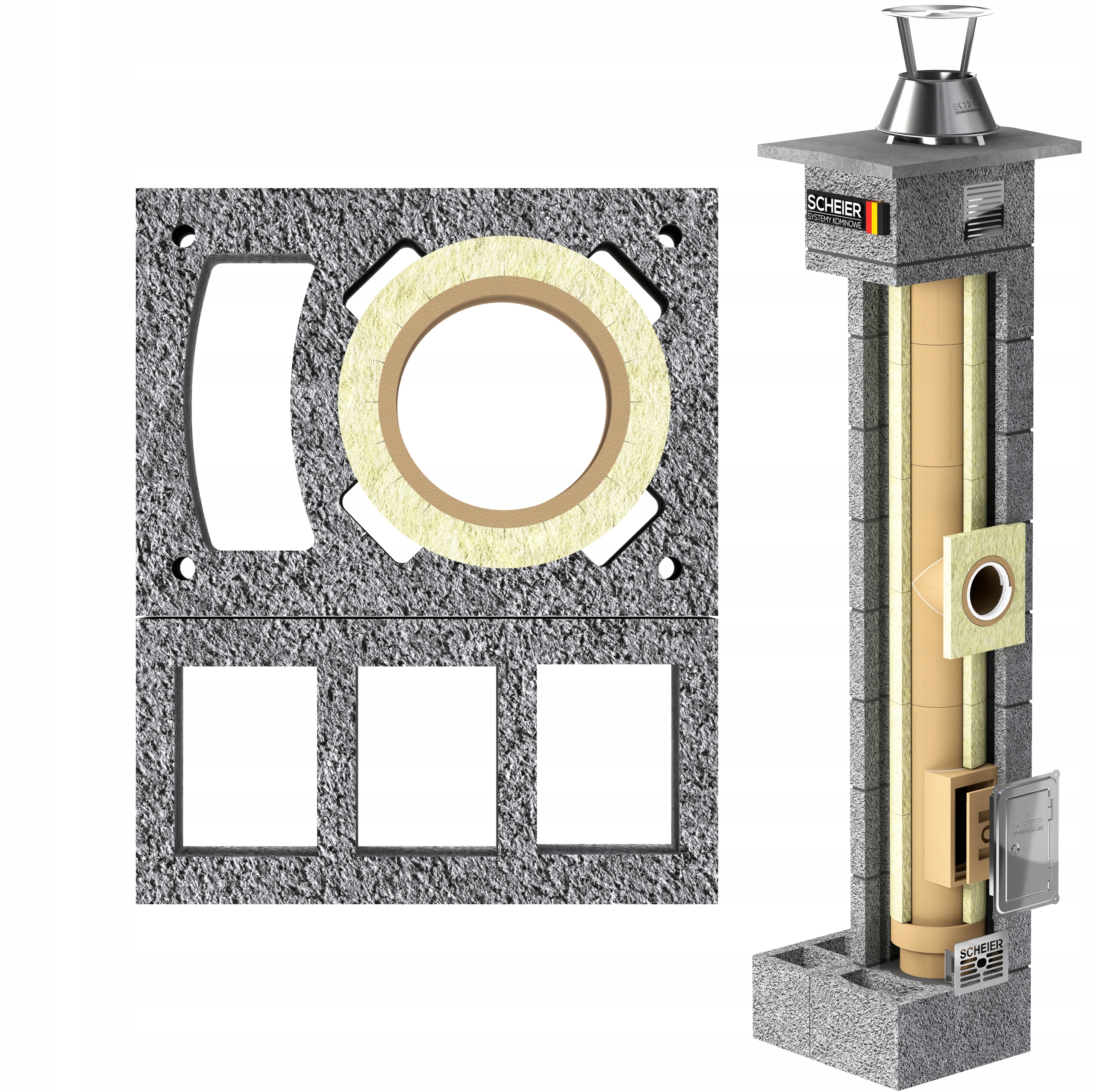Keramický systémový komín fi 200 7 m kompletní sada komínového systému Max