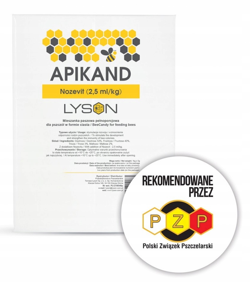 

Apikand z nozevitem 10X1kg ciasto pszczół nozevit