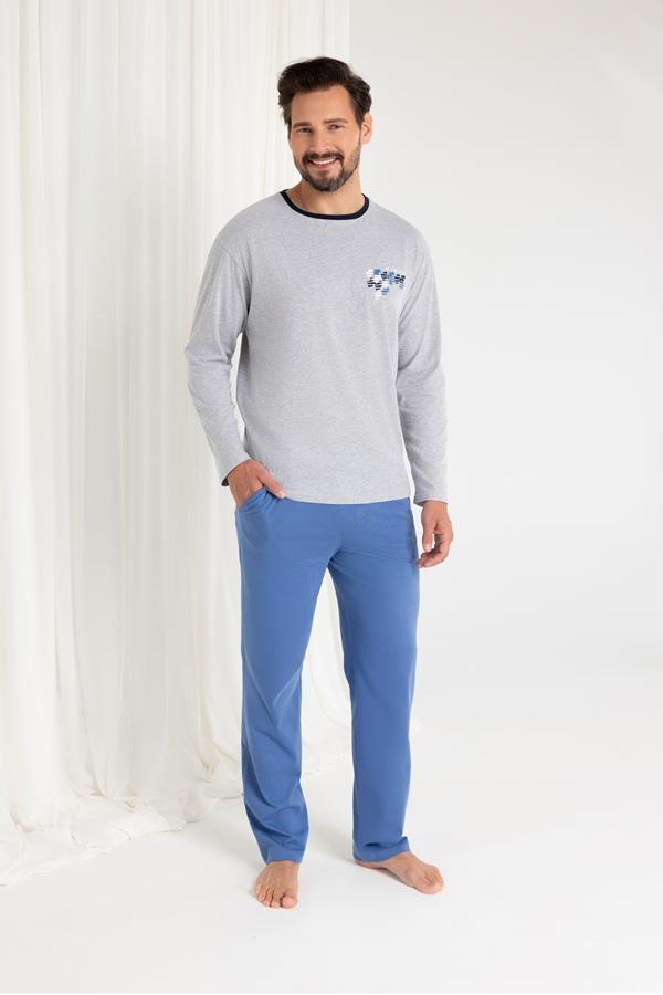 Pánské pyžamo Regina 484 3XL šedá/j.melange