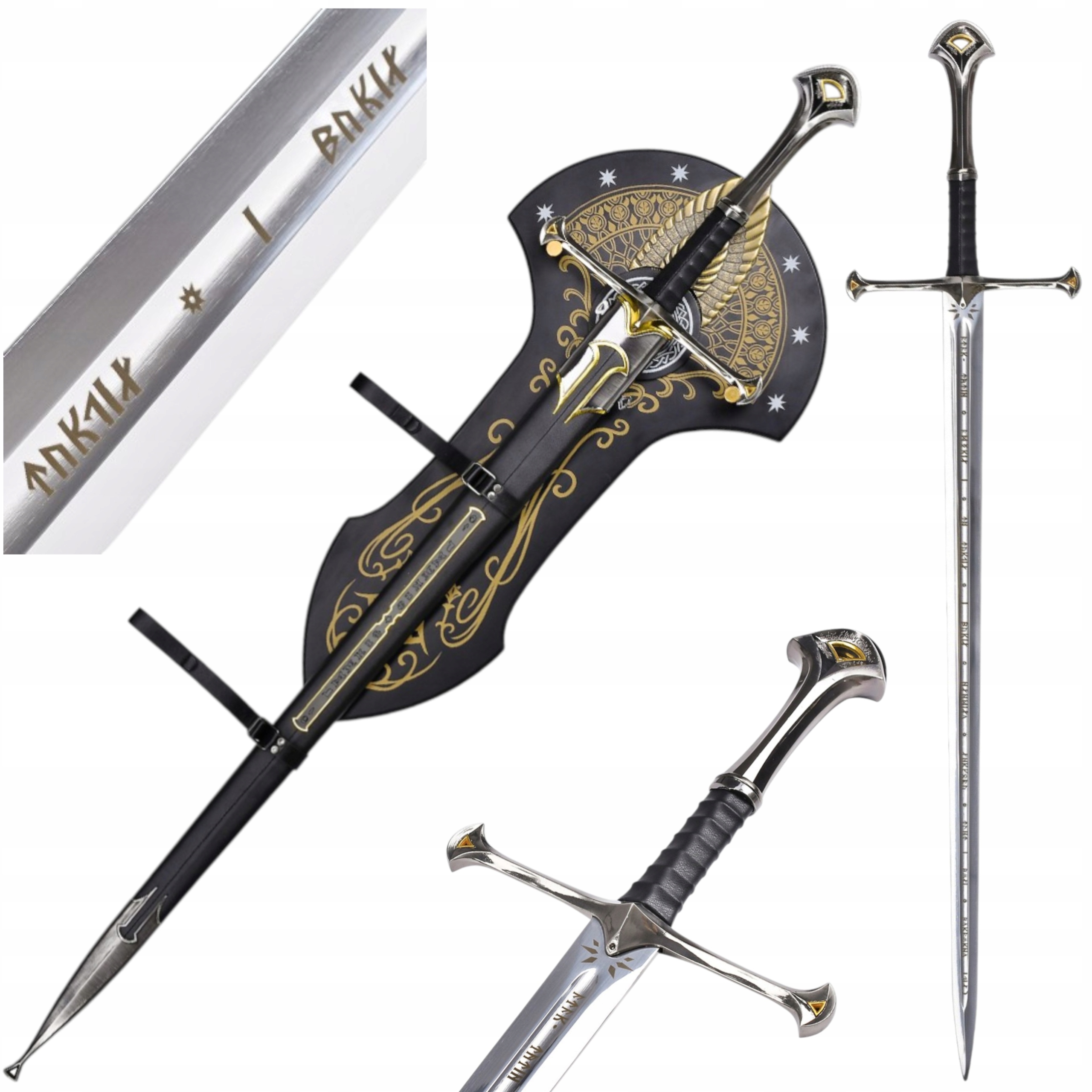 Meč Aragorna Narsil Inspirovaný Lotr s pouzdrem a přívěskem 129 cm JT6334