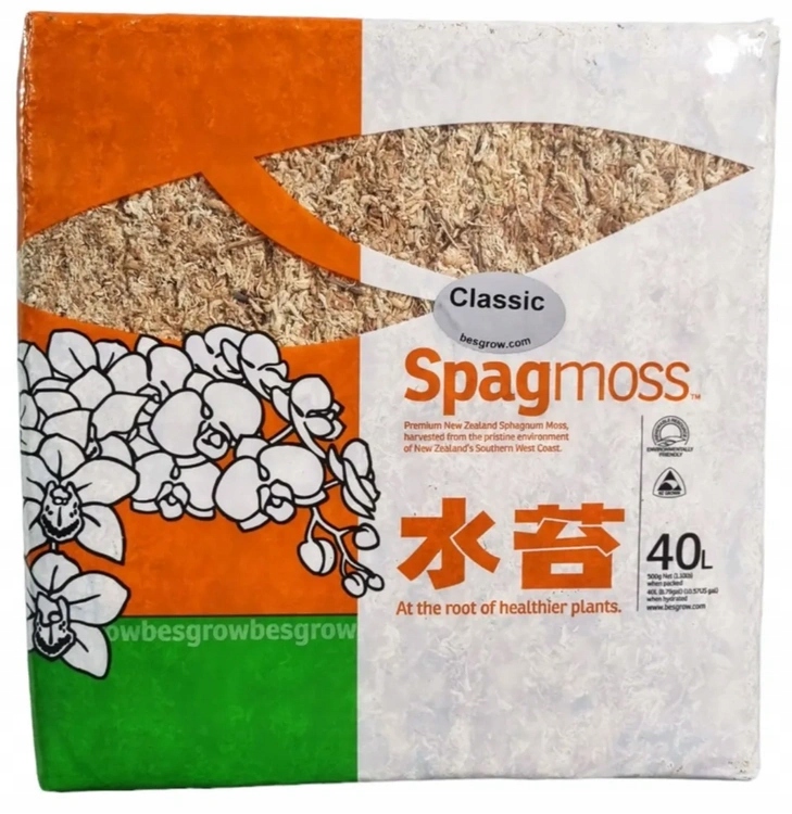 Besgrow Mech rašelinový Sphagnum Spagmoss Classic 500G 40L pro kůly apod.