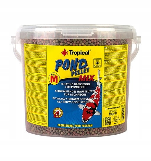 TROPICAL POND PELLET MIX 5l POKARM DLA RYB W OCZKU WODNYM STAWIE KULKI Kod producenta 41127