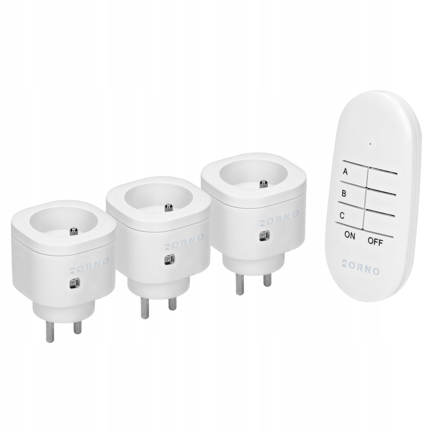 Sada Bezdrátových Mini Zásuvek Ovládaných Dálkovým Ovladačem 3+1 Bílá Orno