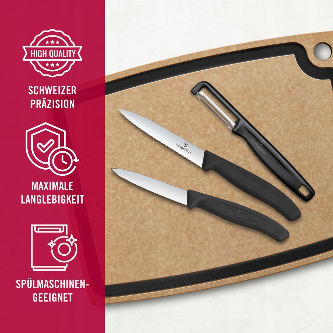 VICTORINOX Swiss Classic Zestaw Noży Do Warzyw Obieraczka Czarny — miniatura 4