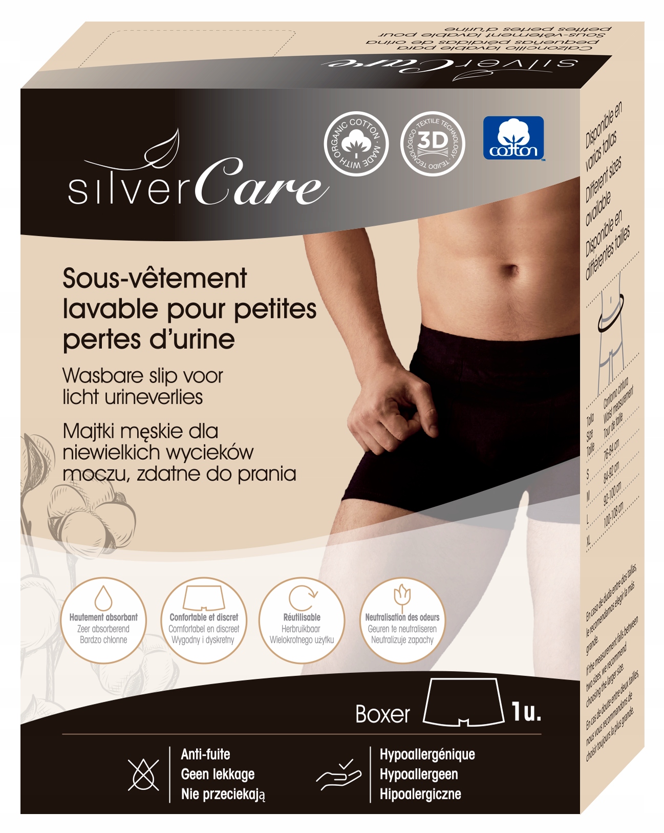 Silver Care Bokserki męskie na nietrzymanie moczu XL 1 szt.
