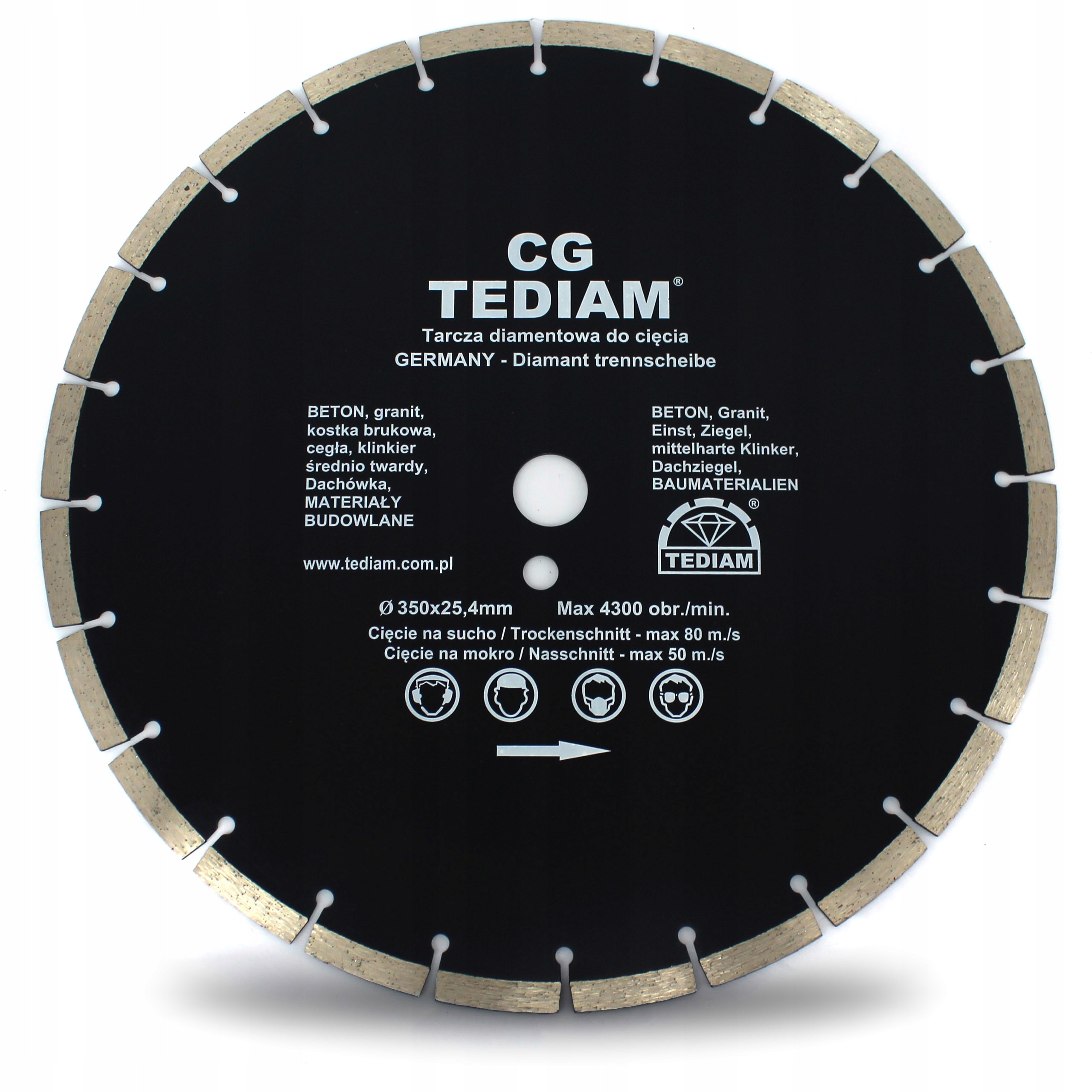 

Tarcza Diamentowa 350/25,4 Do Beton Kostka Bruk Cg