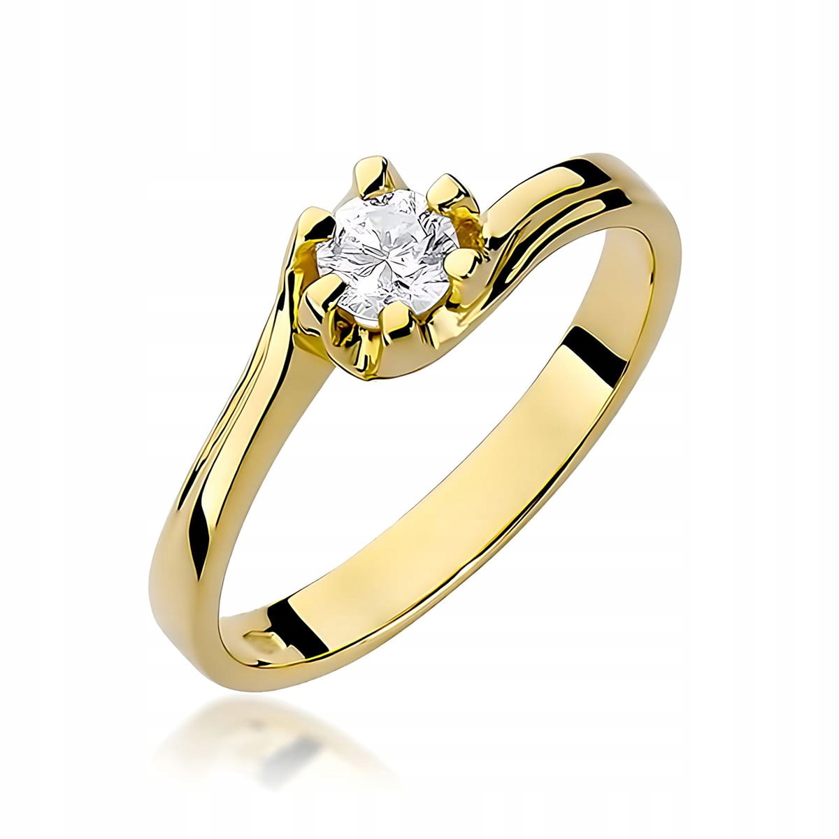 Prstýnek Zásnubní Prstenn 585 S Diamantem Gravírování Bonus r24