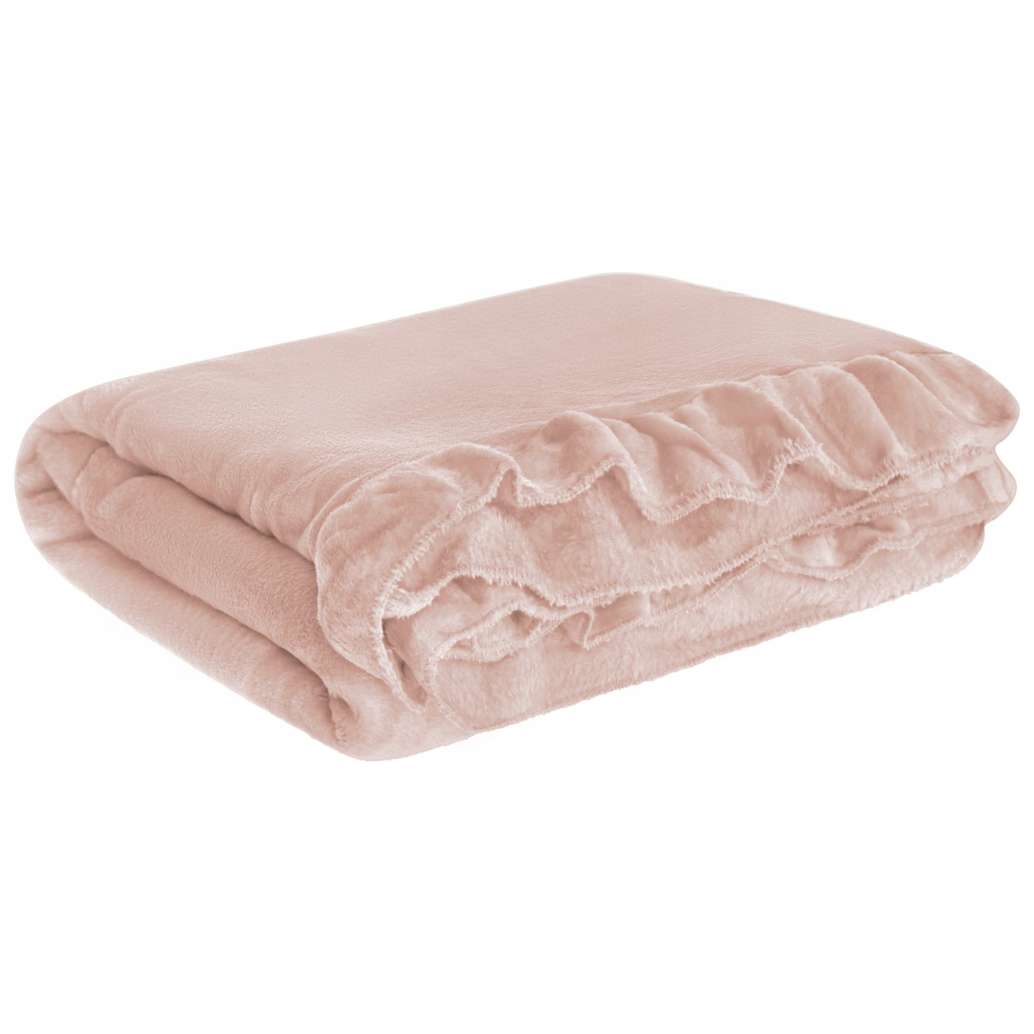 

Pudrowy Koc Narzuta Pled Z Falbanką 150X200 Ruffly