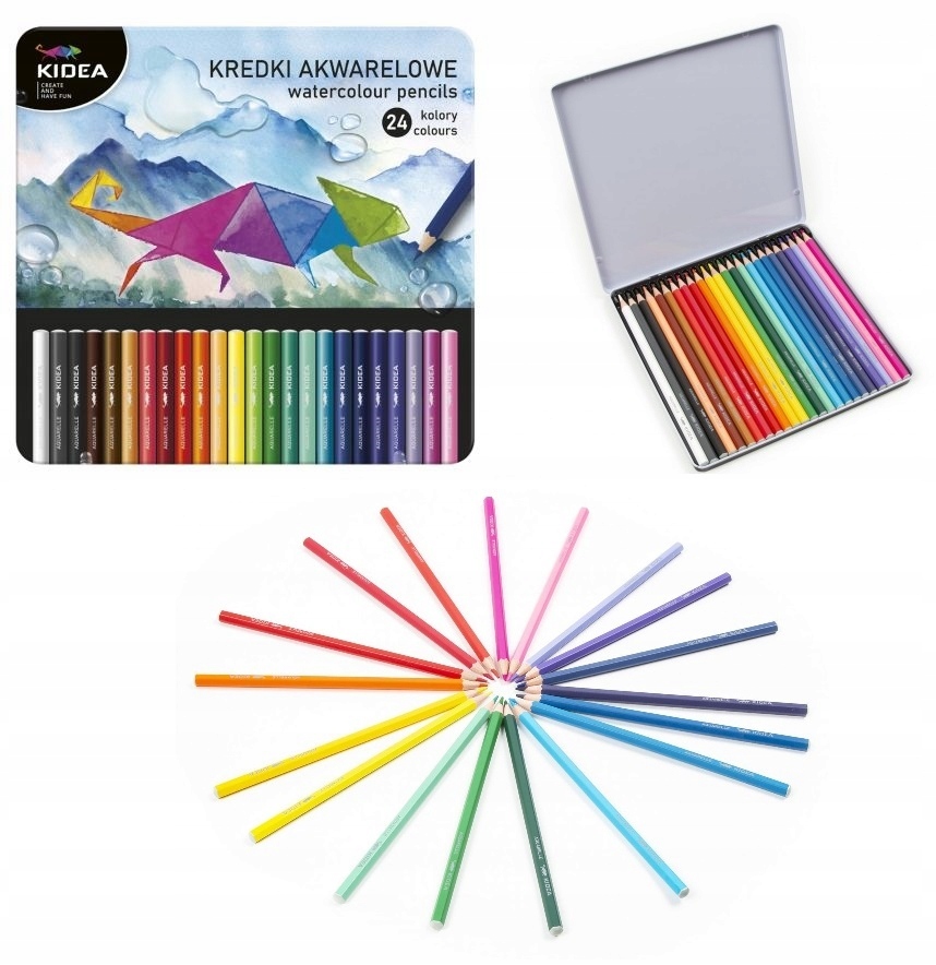 

Kredki Akwarelowe W Pudełki 24 Kidea