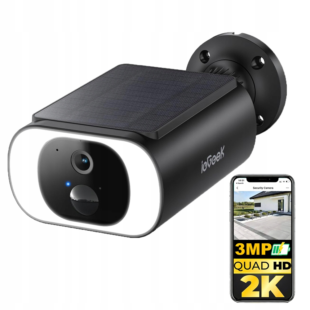 2K Venkovní monitorovací kamera s integrovaným solárním panelem Alexa