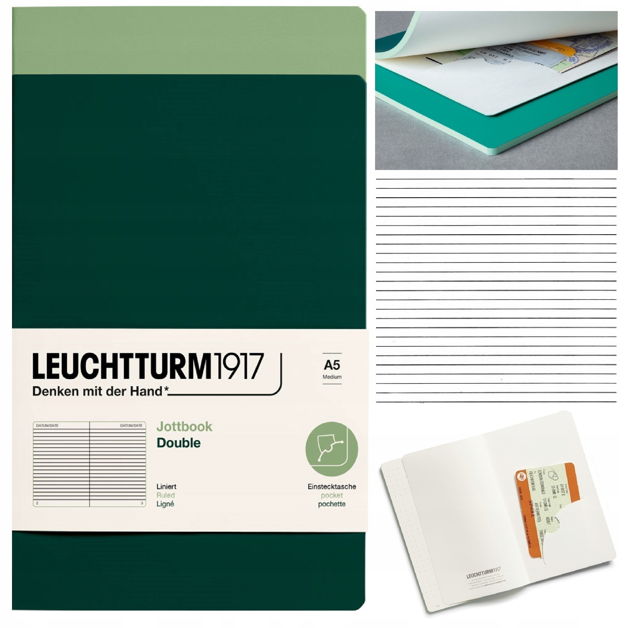 LEUCHTTURM1917 Notatnik Notes A5 Linia Jottbook zeszyt w linię Dwupak