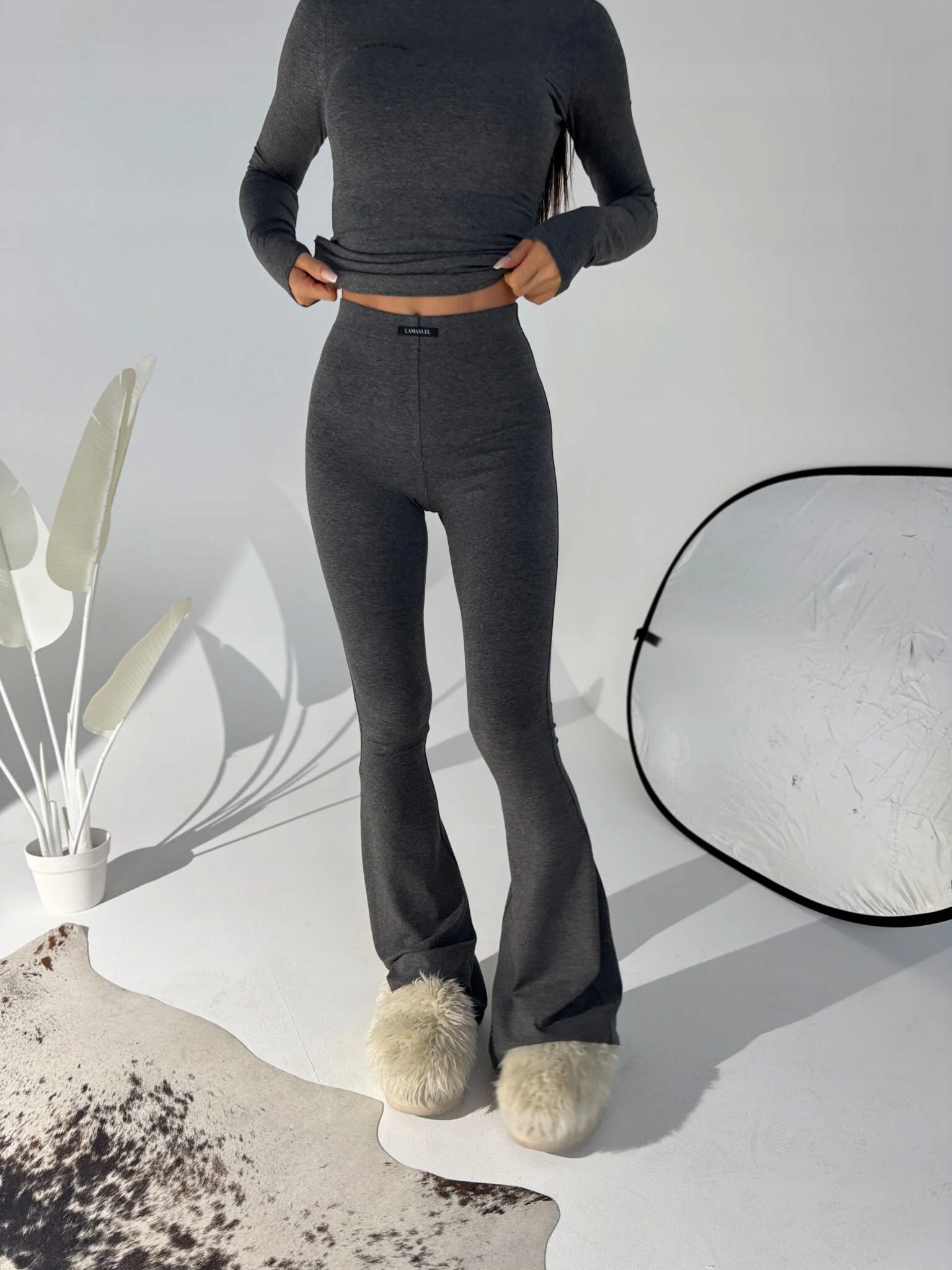 Dámské legíny Lamanuel Origin grafit, velikost M