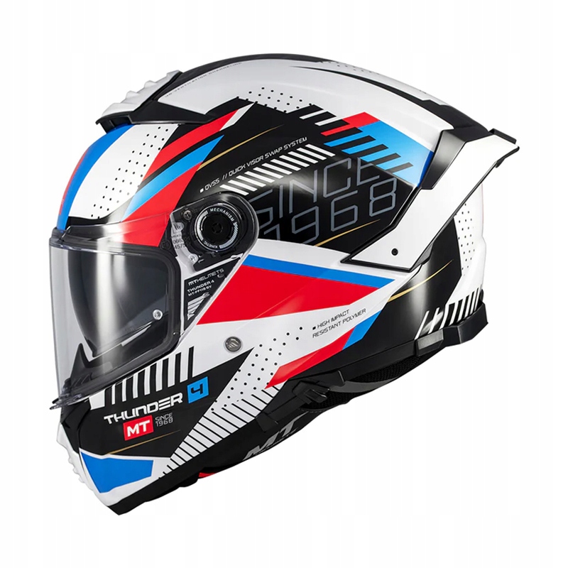MT Thunder 4 SV Luminence A7 White Blue Red kask motocyklowy integralny