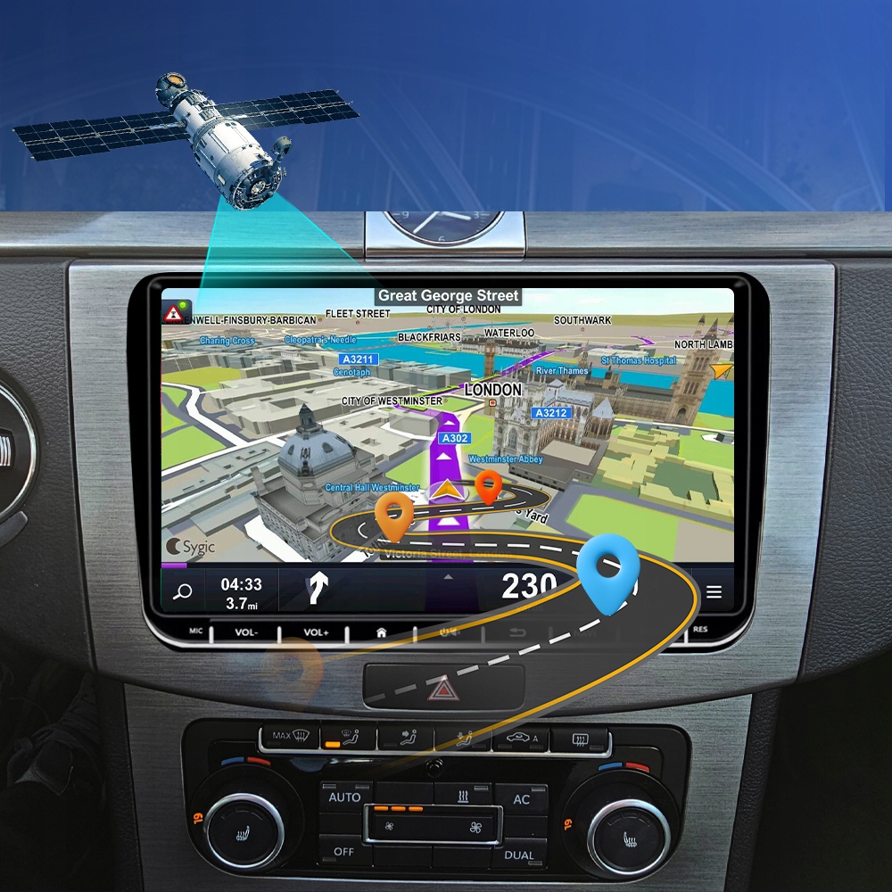 RADIO ANDROID 13 VW PASSAT B6 B7 GOLF 5 V 6 VI SKODA OCTAVIA SEAT 4GB/128GB Komunikacja AirPlay Bluetooth GPS Wi-Fi