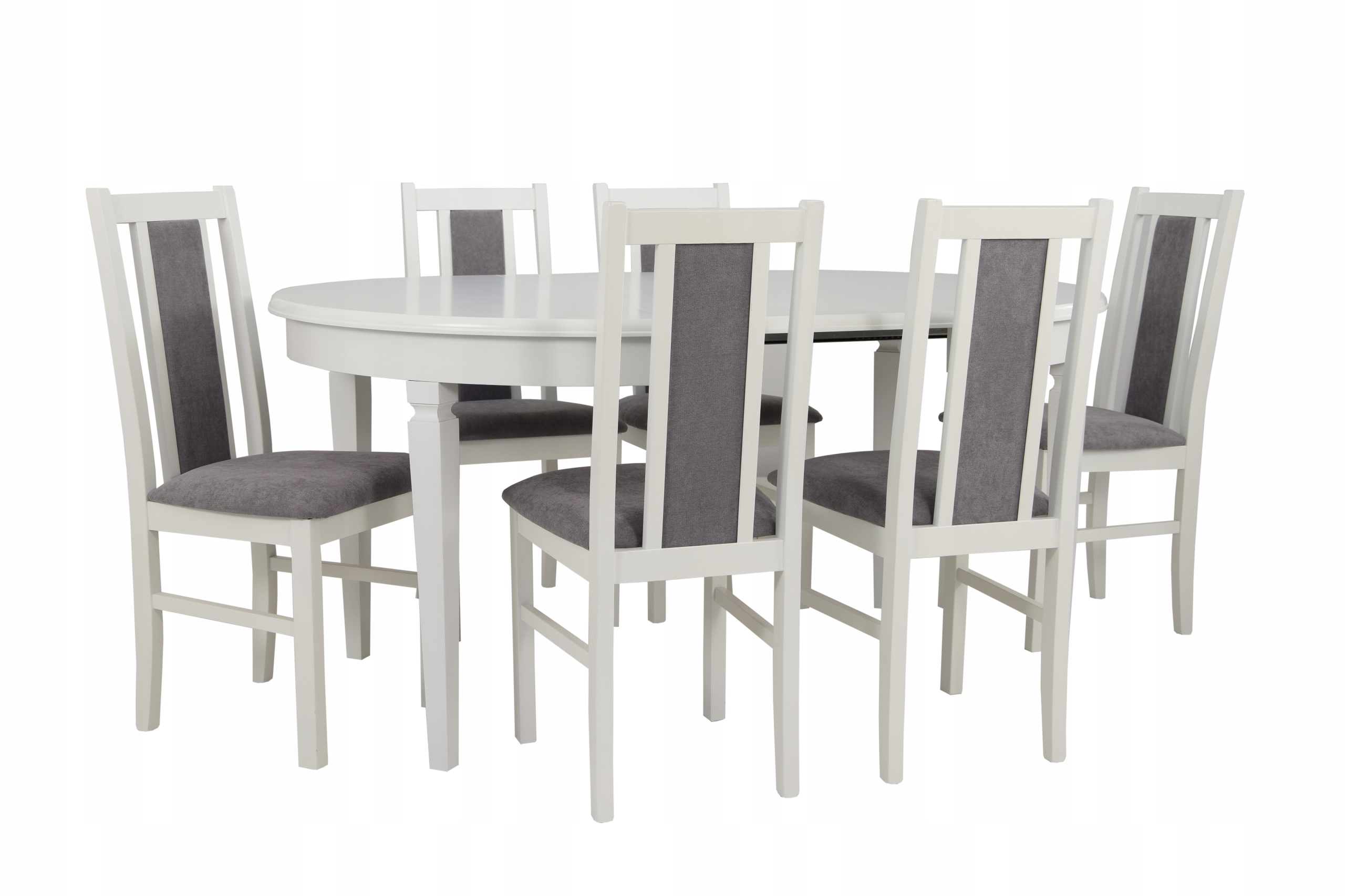 

Okrągły biały stół rozkładany 110x210 cm 6 krzeseł