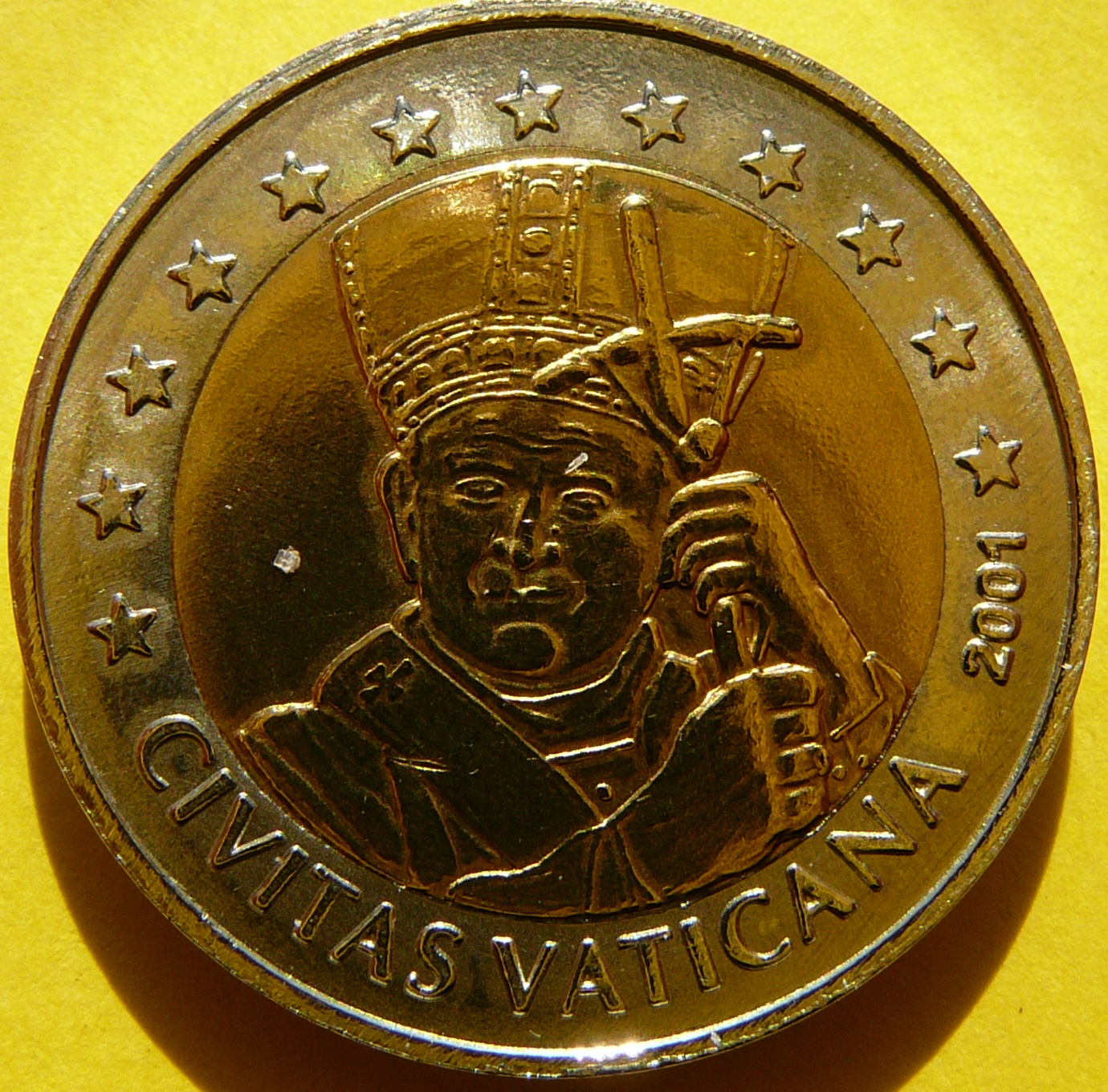 2 EURO WATYKAN 2001 PAPIEŻ JAN PAWEŁ II PRÓBA MENNICZA