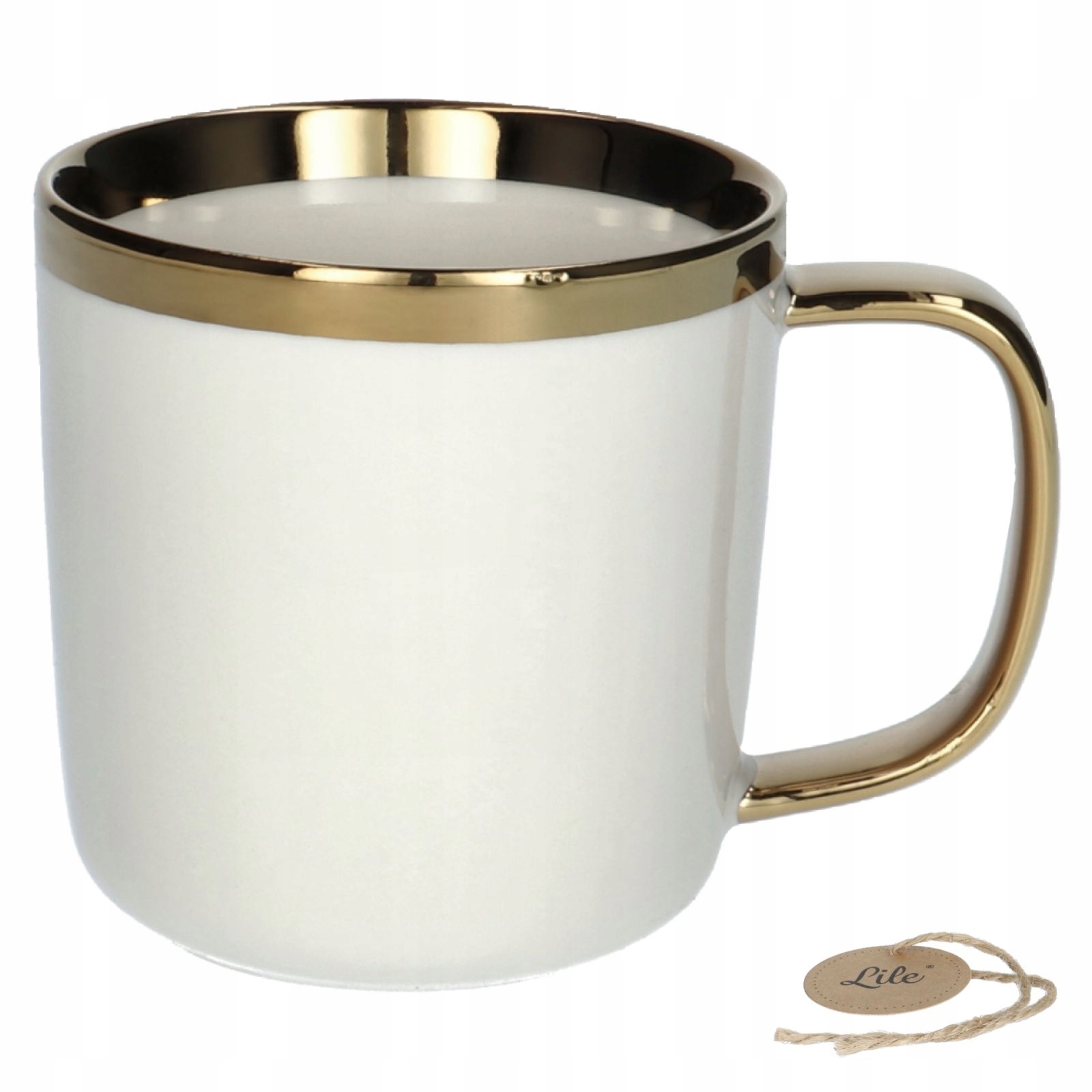 

Kubek do kawy herbaty duży porcelanowy biały 360ml