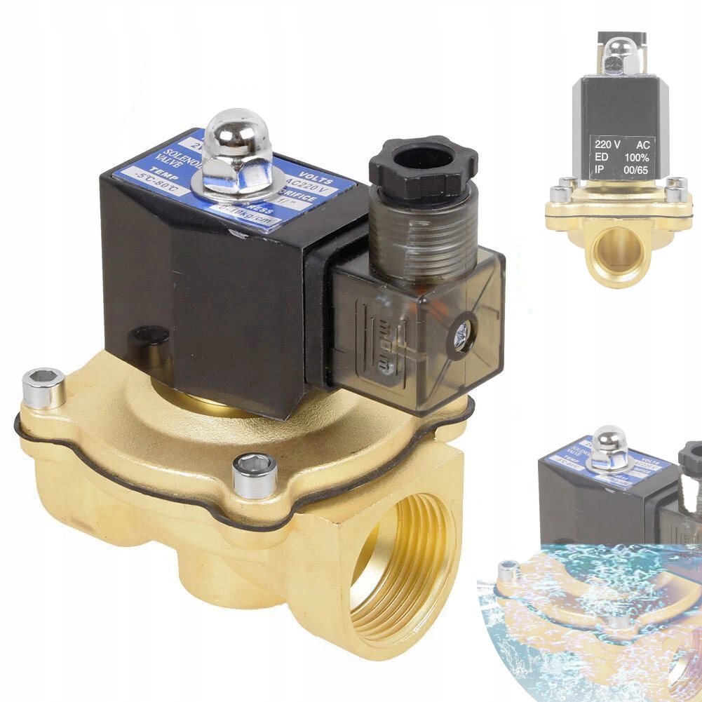 Mosazný Elektroventil AC220V 1" Elektromagnetické Ventily