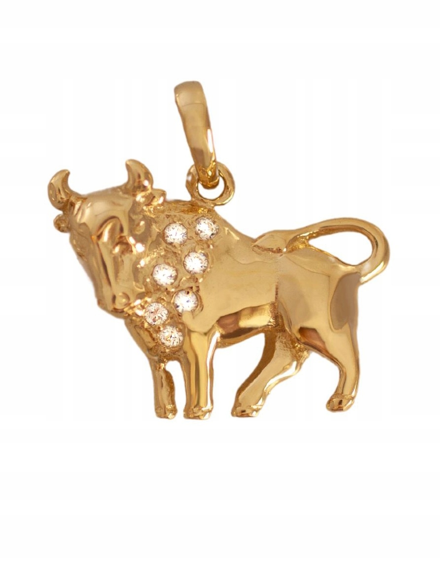 Zlatý Přívěsek Znamení Zvěrokruhu Býk Se Zirkony Pr. 585