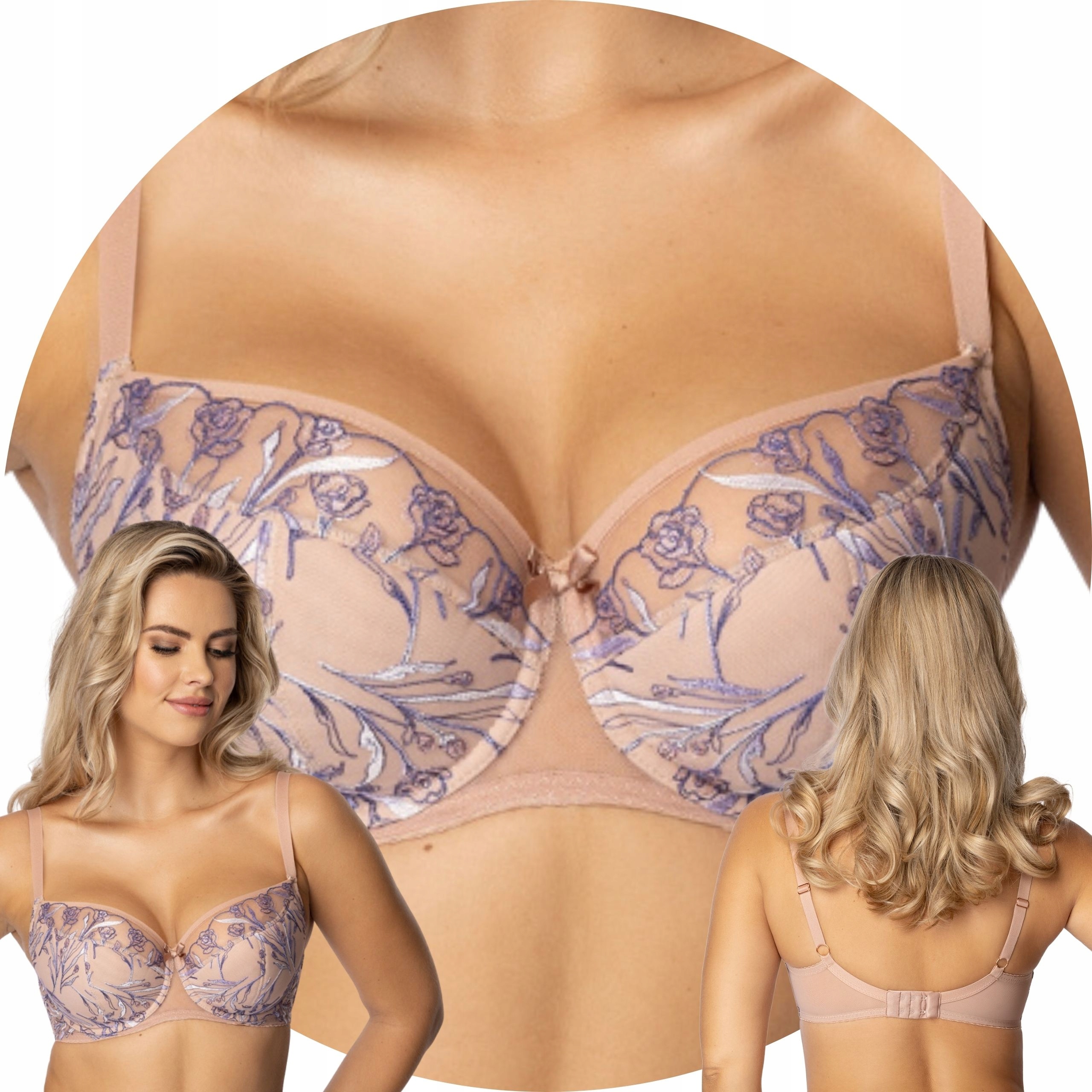 Gaia 1307 Raina Polovyztužená podprsenka Semi Soft béžovo-modrá 85G