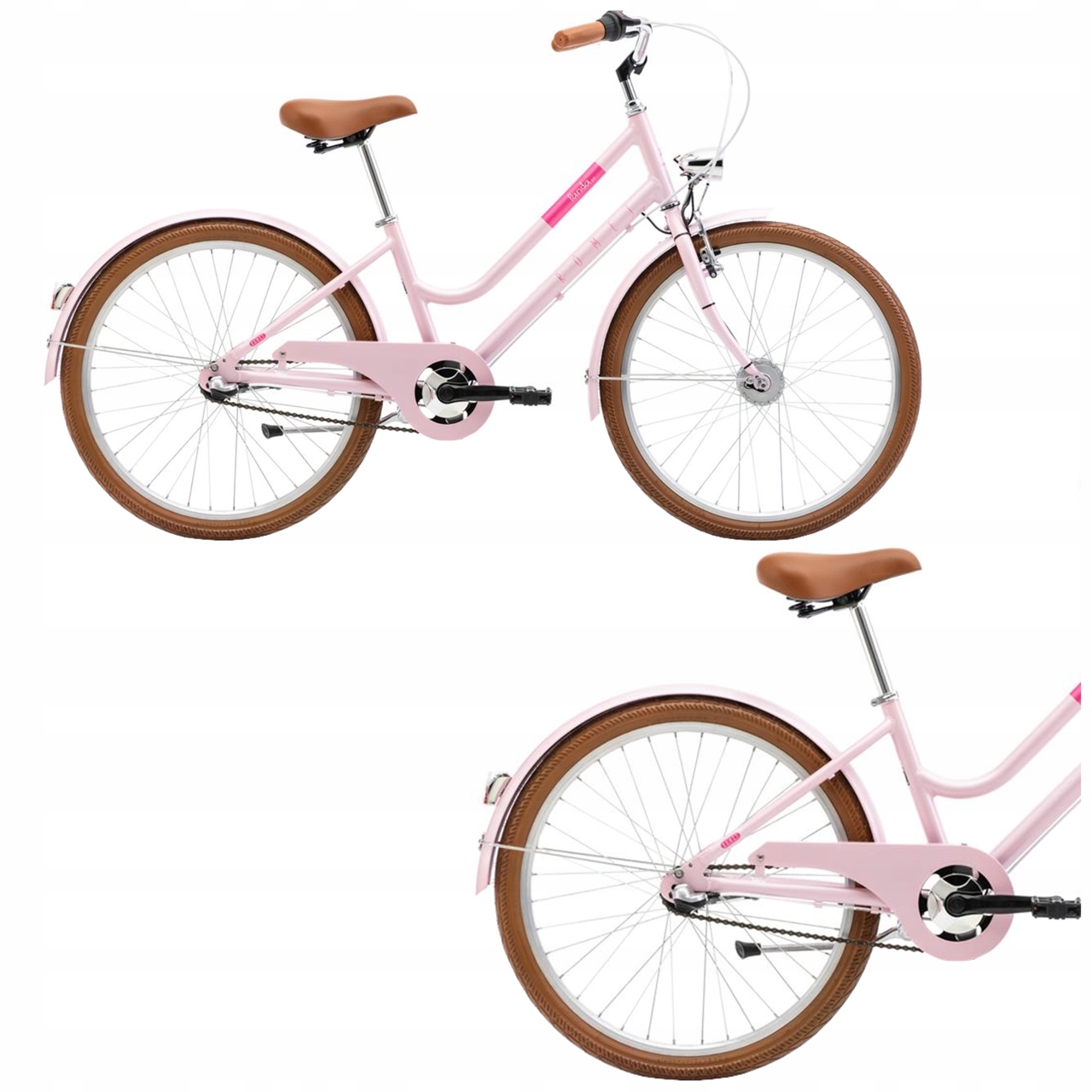 Kolo 24 Pro Dívku Městské Romet Panda Shimano Stopka Osvětlení