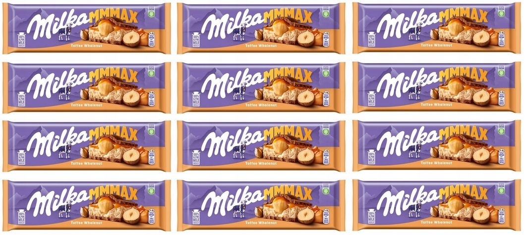 Levně 12 x 300 g Milka Hazelnuts Toffee čokoláda Karton