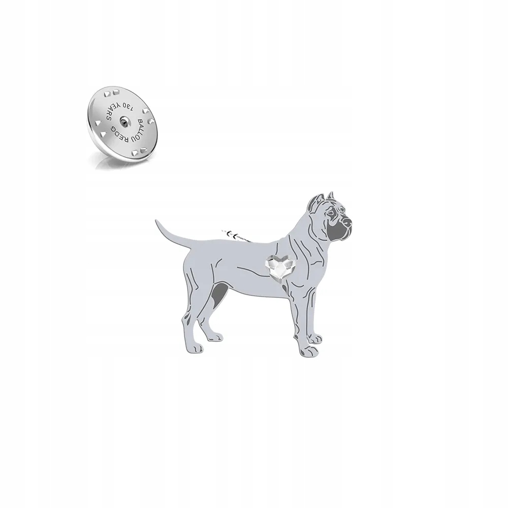 Odznak Stříbrná se psem Perro De Presa De Canario 925 Žena Dedikace
