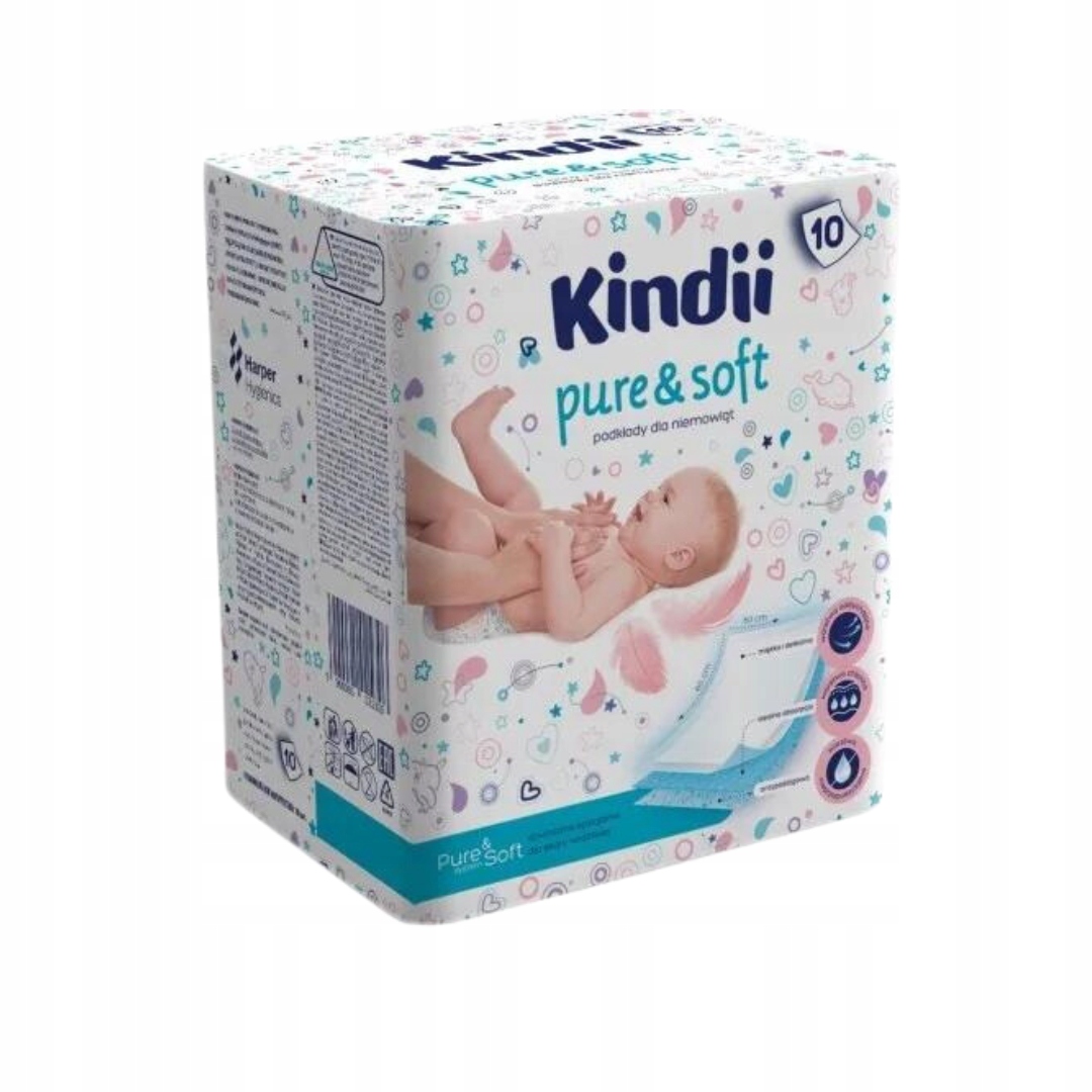 Podkłady do Przewijania Dla Niemowląt Kindii Pure & Soft 60x60 PAKIET Kod producenta 802369