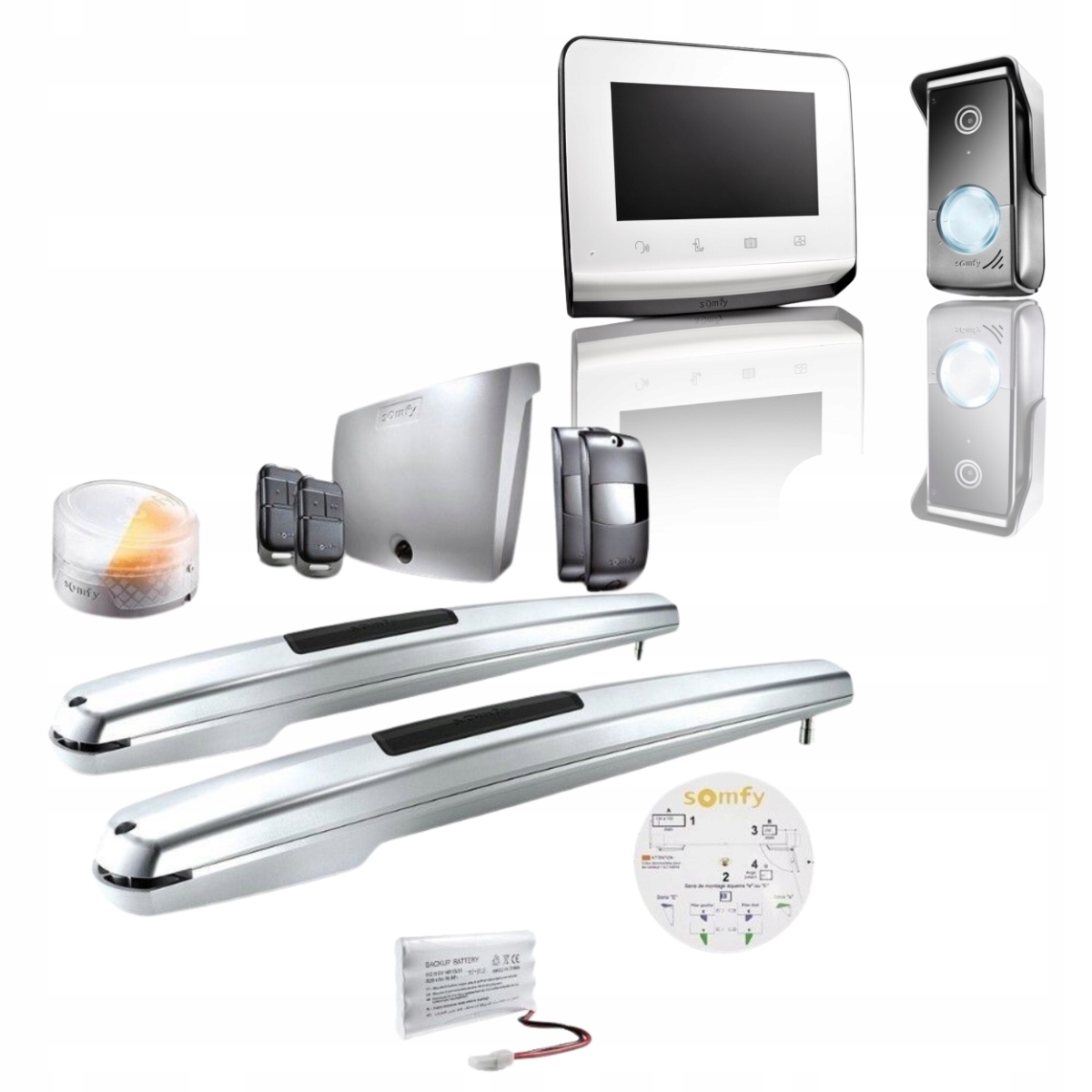 Somfy napęd do bramy skrzydłowej Exavia Star + Wideodomofon V350