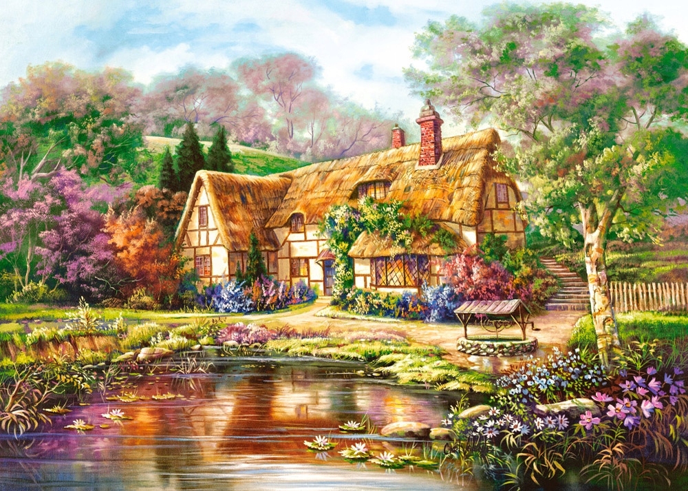 

Puzzle 3000 Układanka Obraz Kwiat Ogród Dom Castor