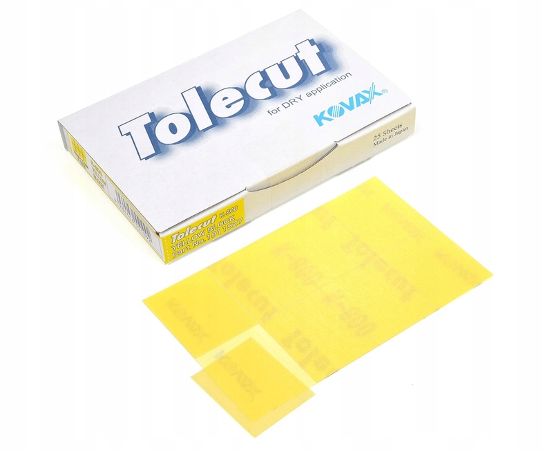 Papier ścierny Kovax Tolecut Żółty P800 29mm x 35mm 8 sztuk (1 arkusz)
