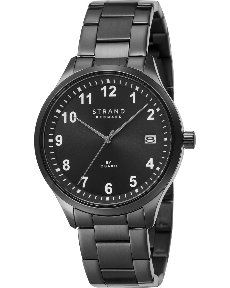 Nový Originální Pánské hodinky Strand by Obaku S743GDBBSB černé