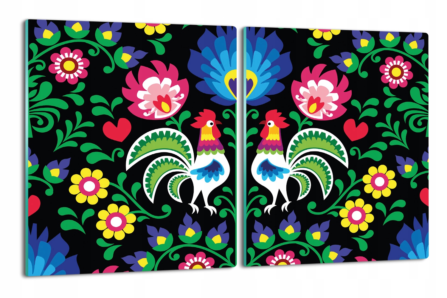 tisk splashback 2x 40x52 s fotografií Lidový vzor květiny