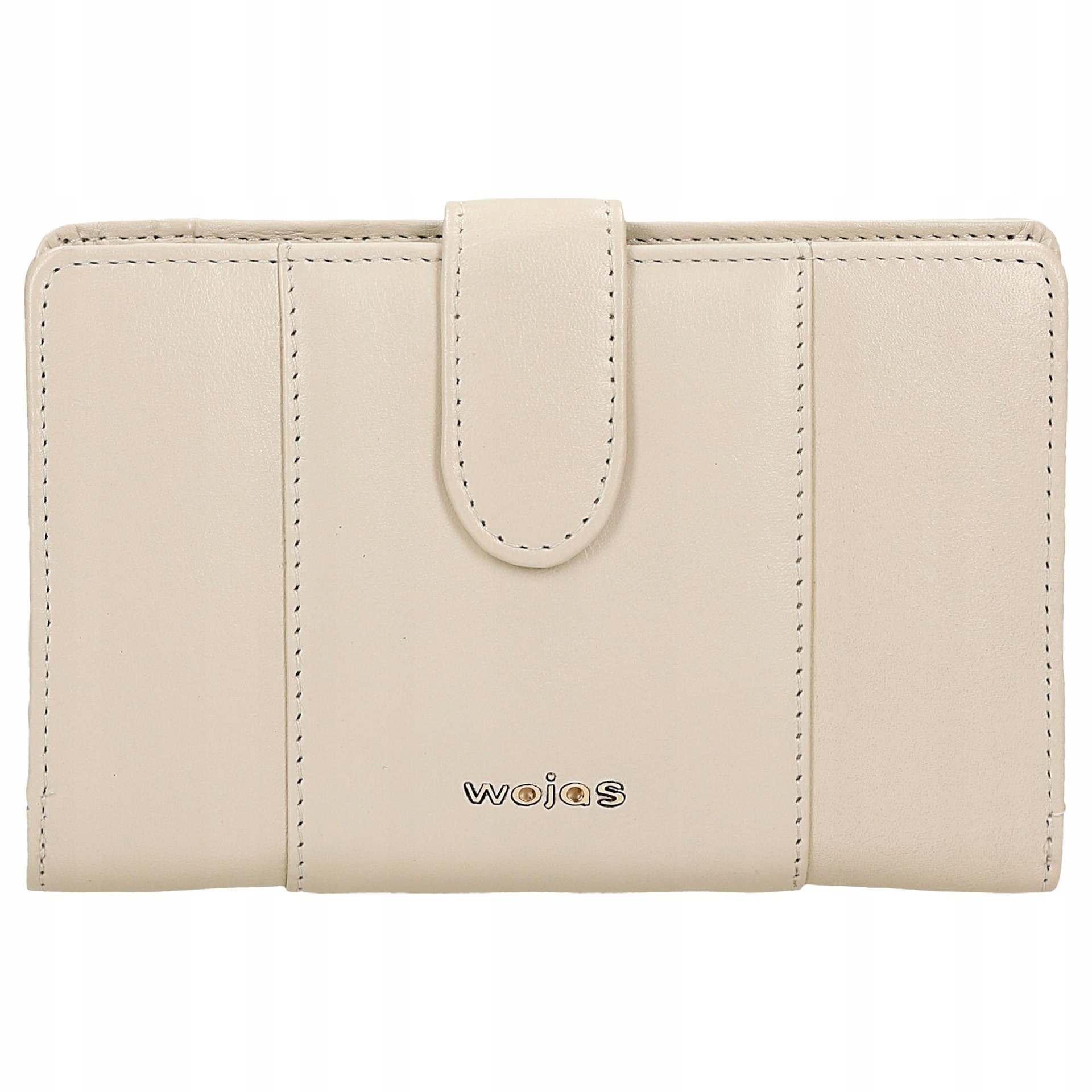 Dámská kožená peněženka elegantní na patentek Pravá Kůže béžová Wojas