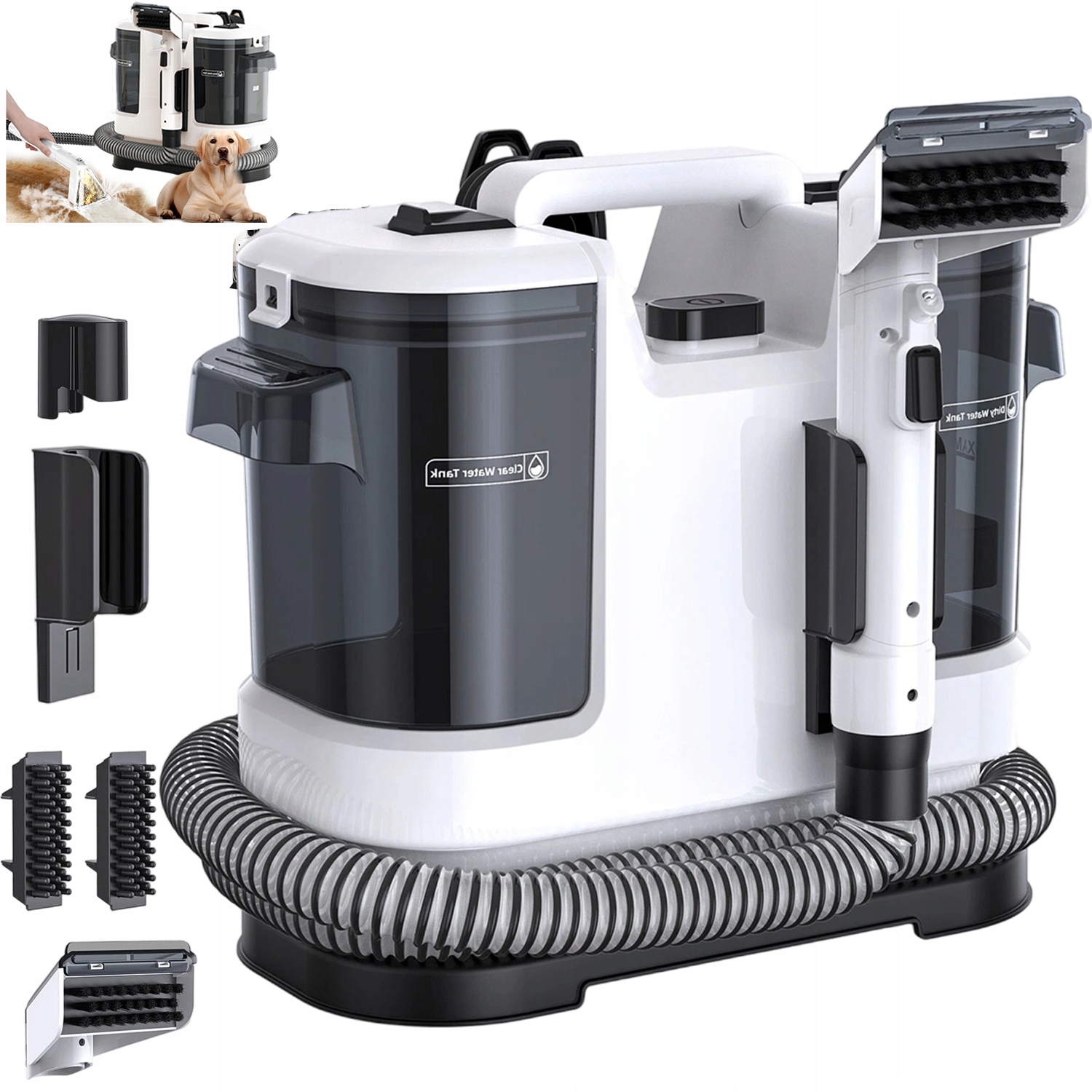 Vysavač Na Čalounění 2 Nádržky Na Vodu 5M Kabel Pro Pohovky Křesel