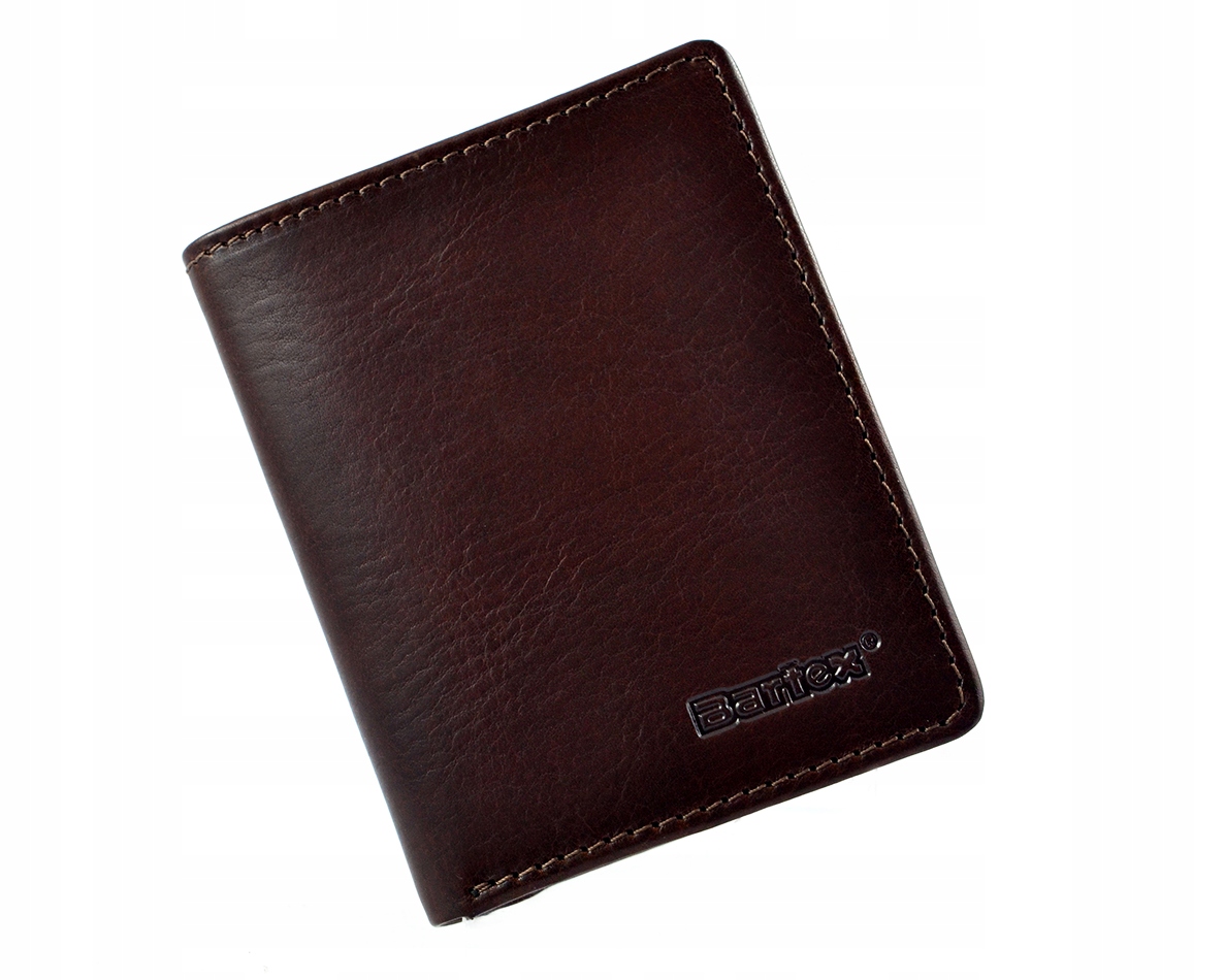 

Bartex 001W skórzany portfelik, etui brązowy Slim