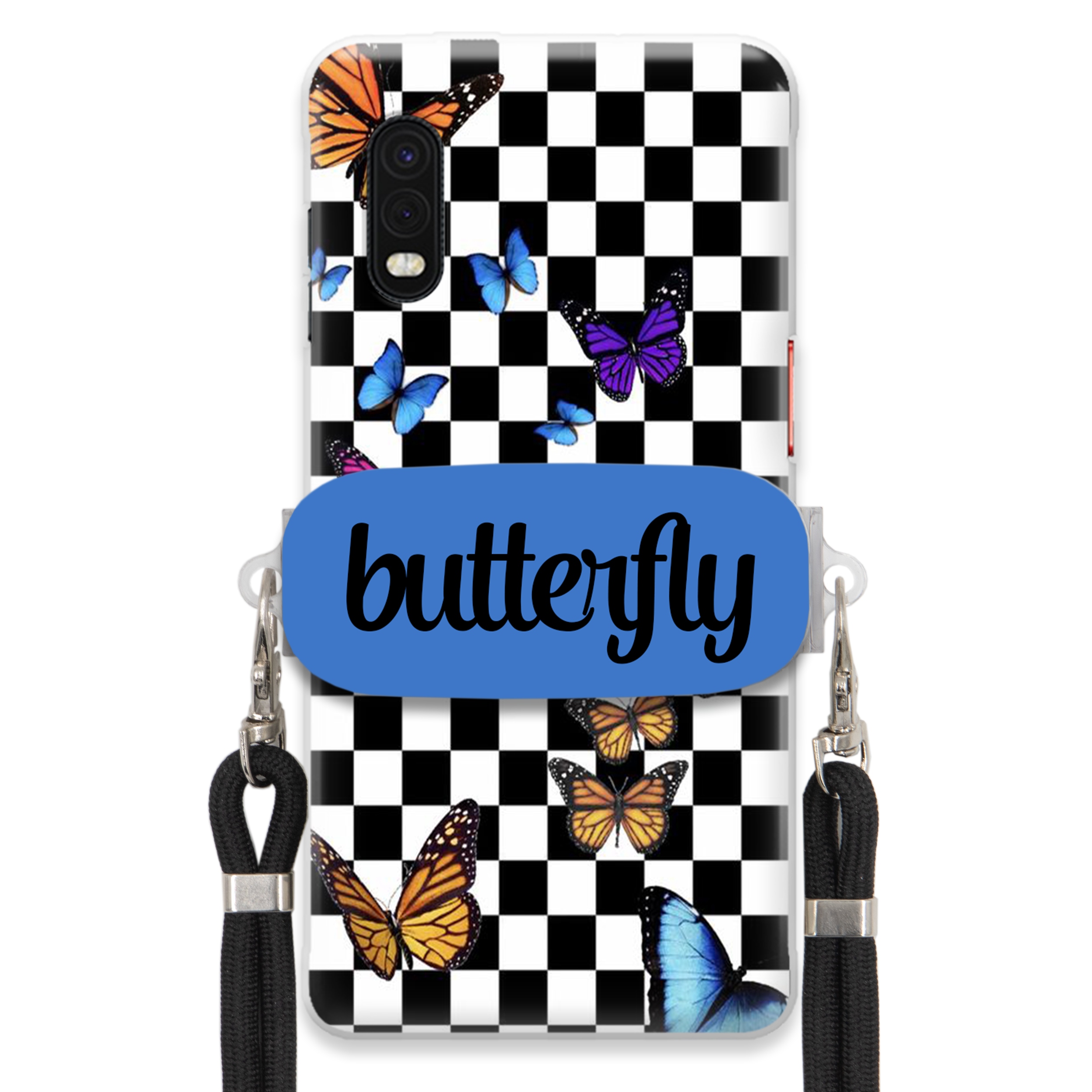 Puzdro Pre Samsung Xcover Pro Case, Obdĺžnikový Držiak, Vodítko, Butterfly, Motýle