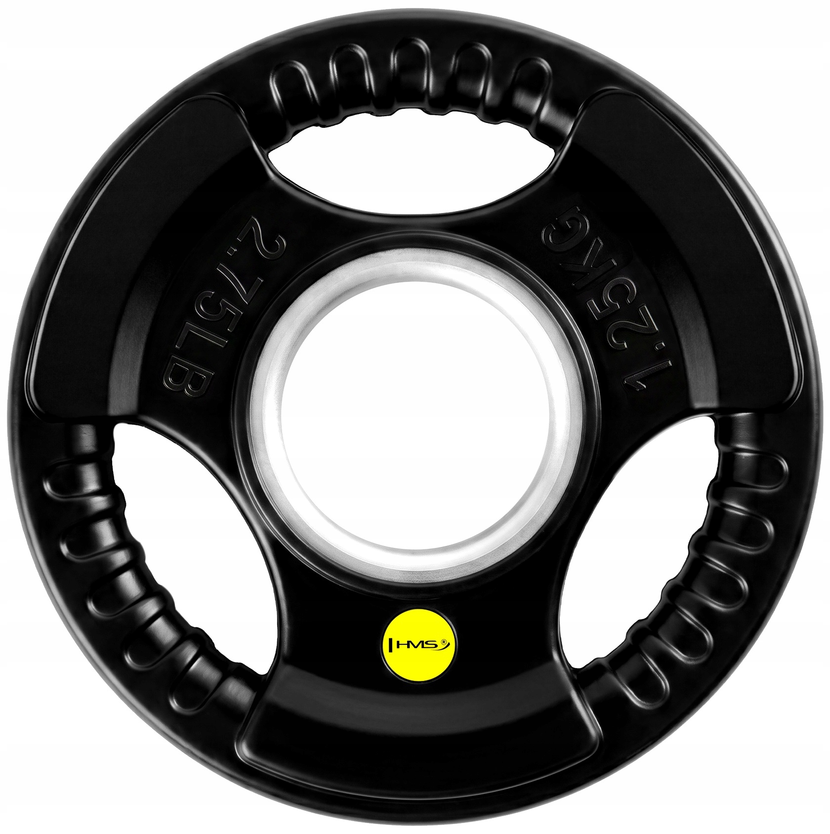 Talerz Olimpijski Hms Gumowany Tri-Grip 1,25 Kg Czarny Gryf 51 MM