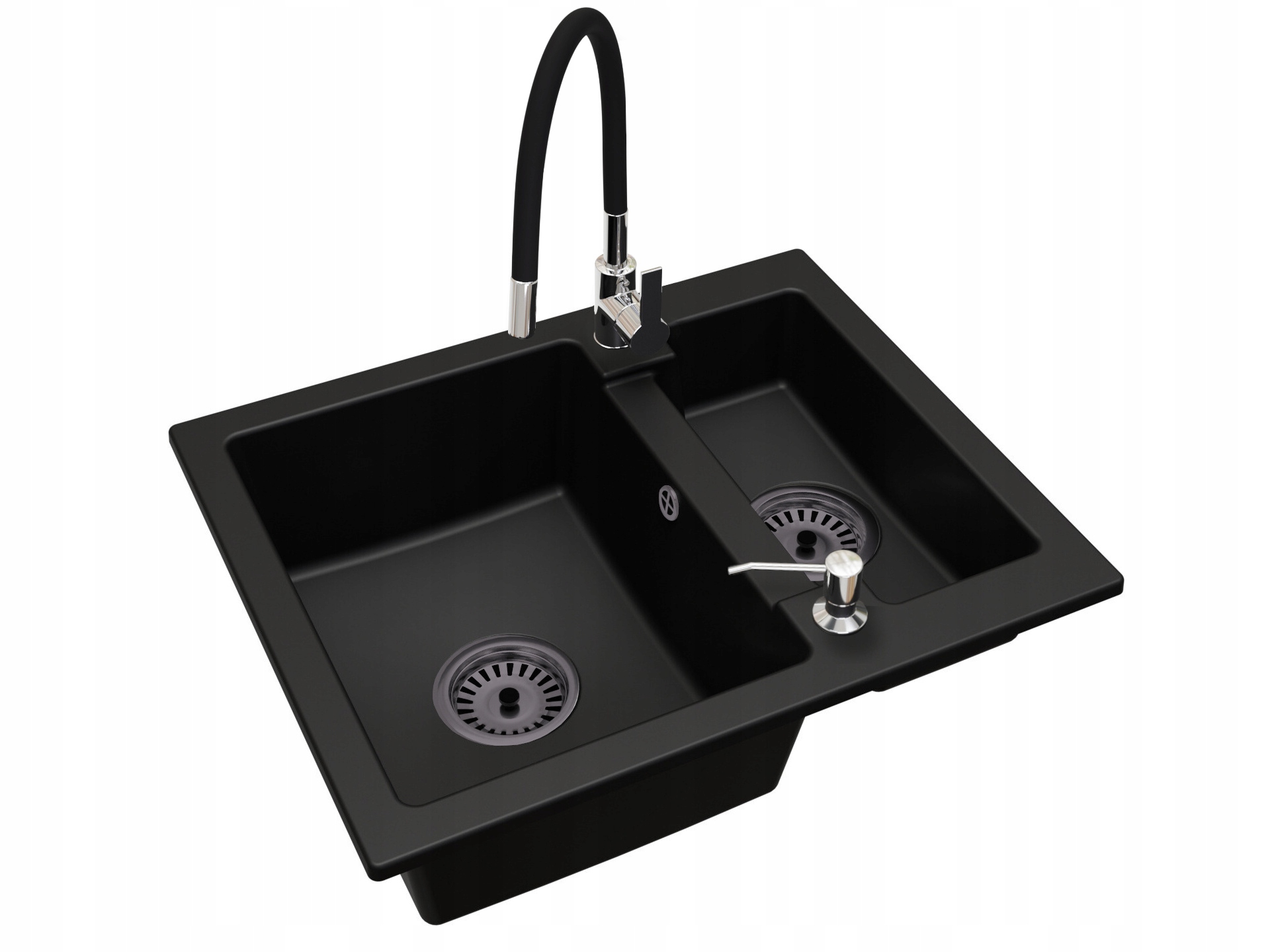 Kuchyňský Granitový Dřez Jedna A Půl Komora Yogi Baterie Dávkovač Sifon