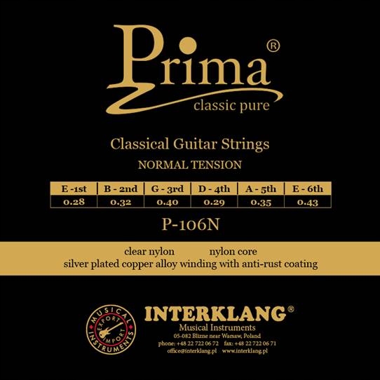 STRUNY DO GITARY KLASYCZNEJ " PRIMA P-106N" + ZAPASOWĄ STRUNĄ D4 + GRATIS Marka Prima
