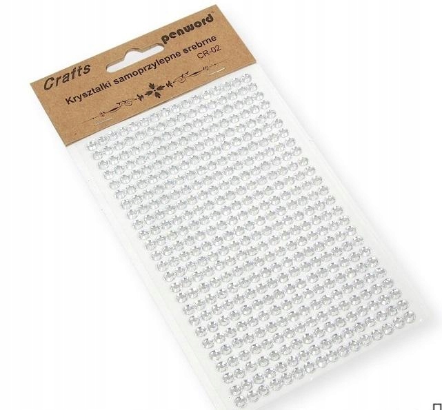 Kryształki Samoprzylepne Srebrne 5mm