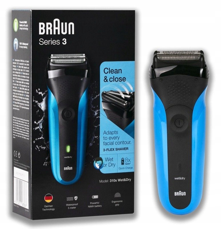 Golarka Męska Braun Series 3 310s niebieska Wet & Dry