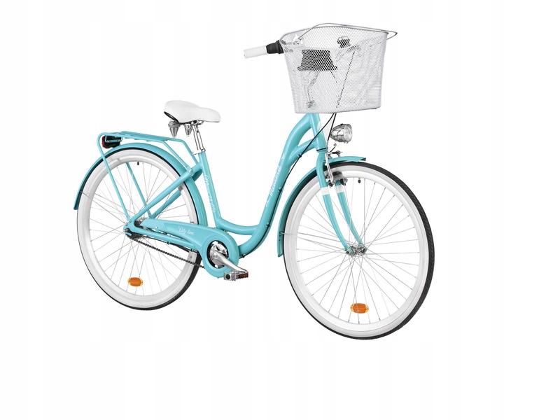 Rower miejski Indiana Moena 28 cali damski Kosz Vögel VKS-102WH Stalowy