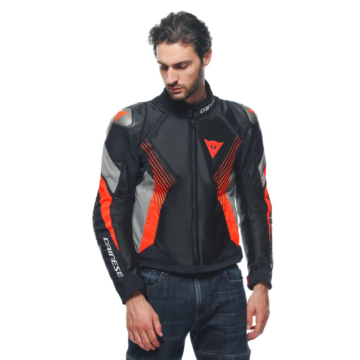 Kurtka Dainese SUPER RIDER 2 Absolute Black/Red Materiał mesh