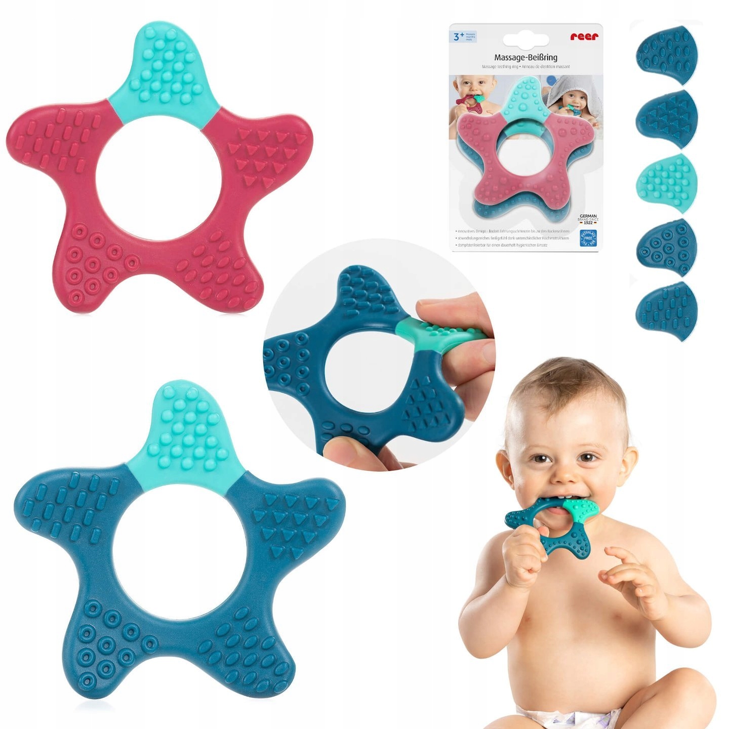 

Gryzak dla niemowląt 2szt ząbkowanie silikon Reer