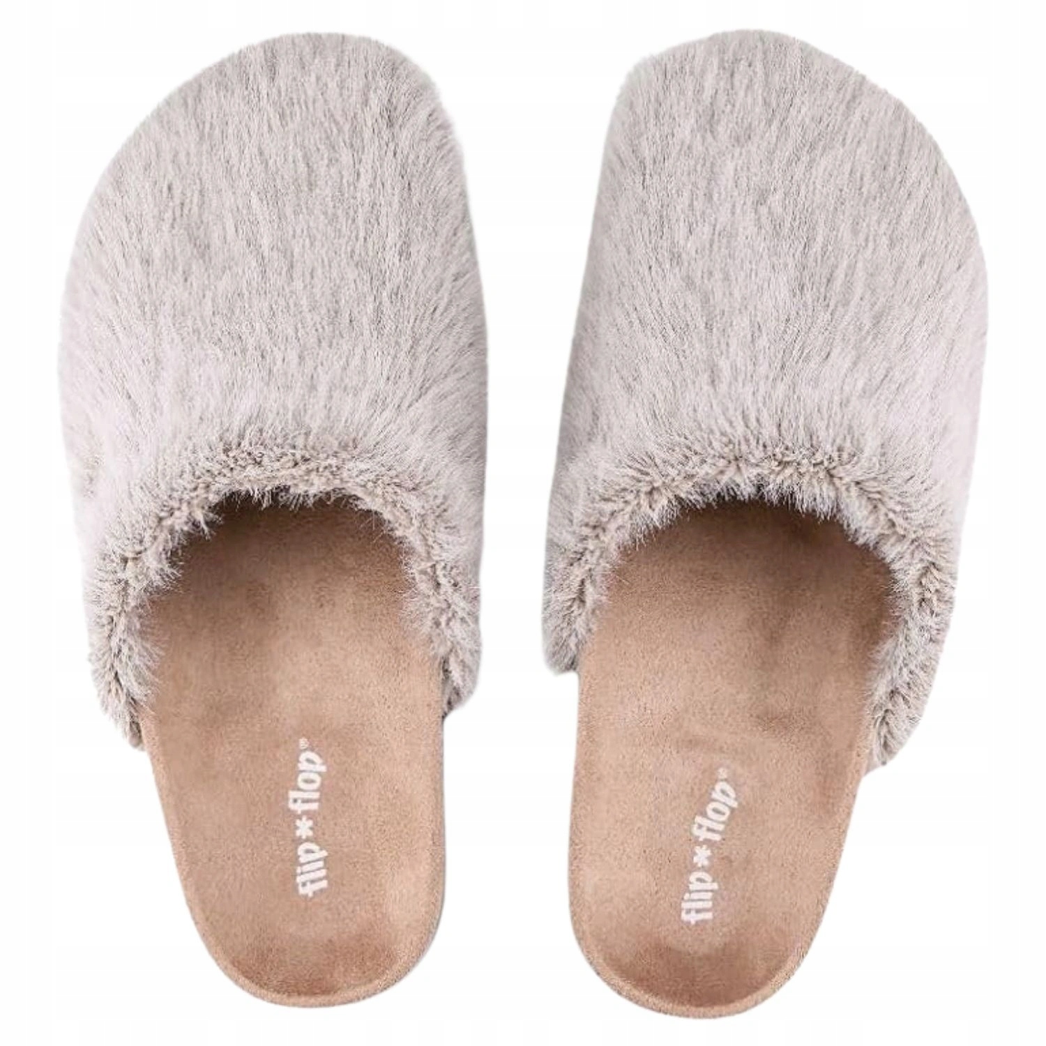 Dámské Papuče Flip Flop Amy béžové kožešinové pantofle teplé domácí vel. 39