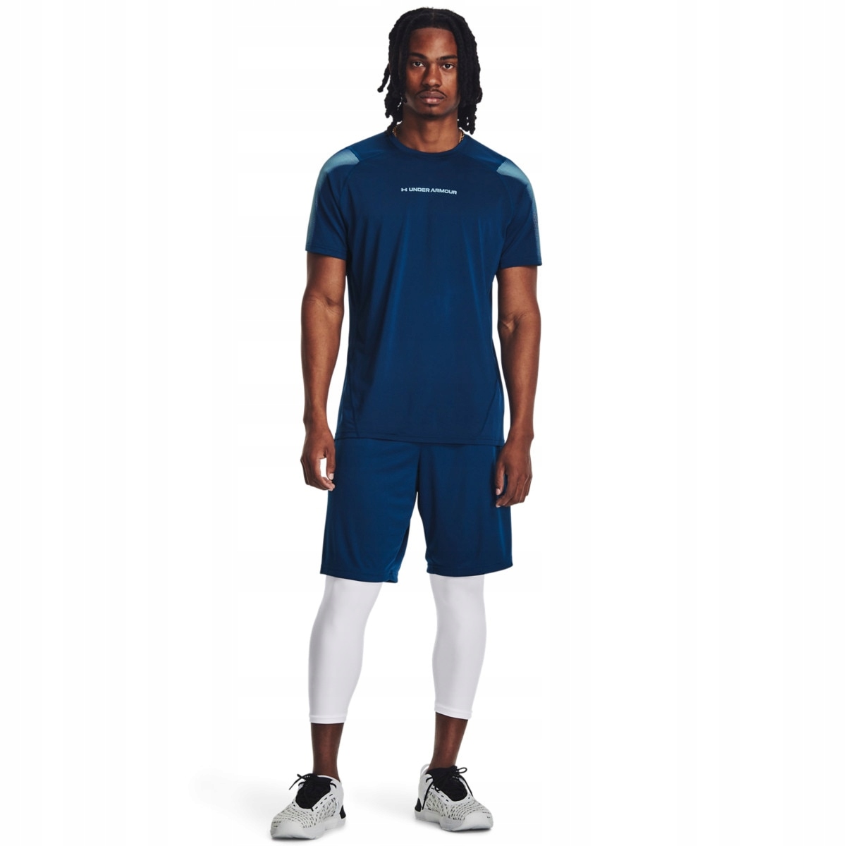 Męskie legginsy treningowe sportowe Under Armour białe S