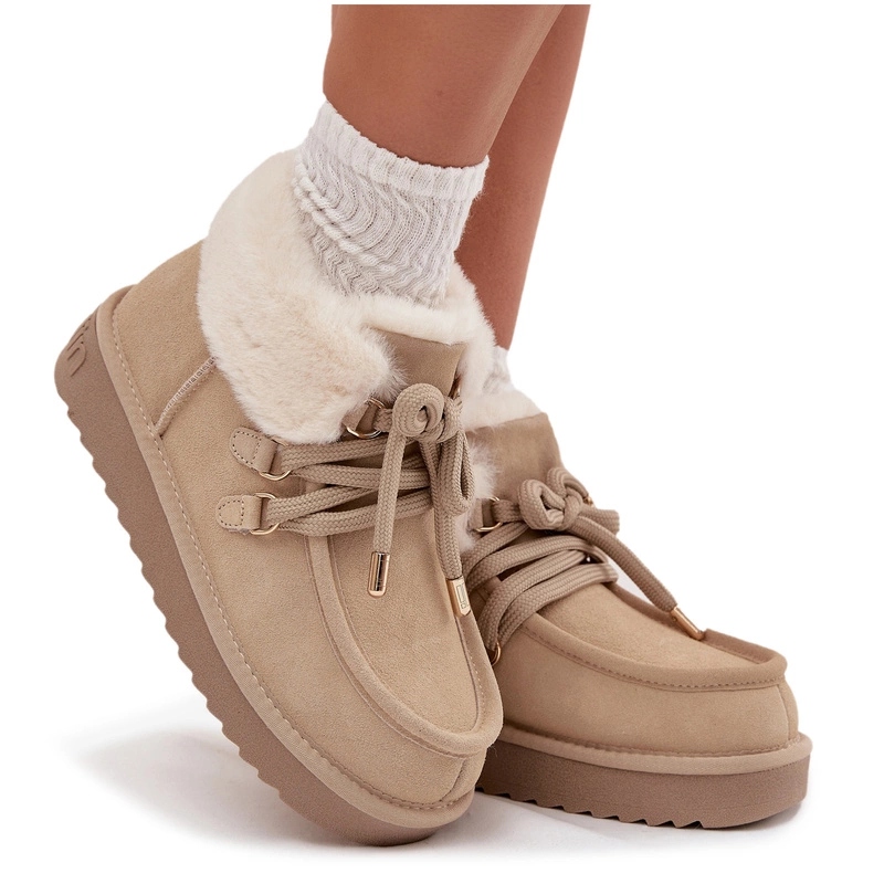 Sněhule Z Přírodního Semiše Kožíšek D.franklin DFSH375006 Světle Béžové 36