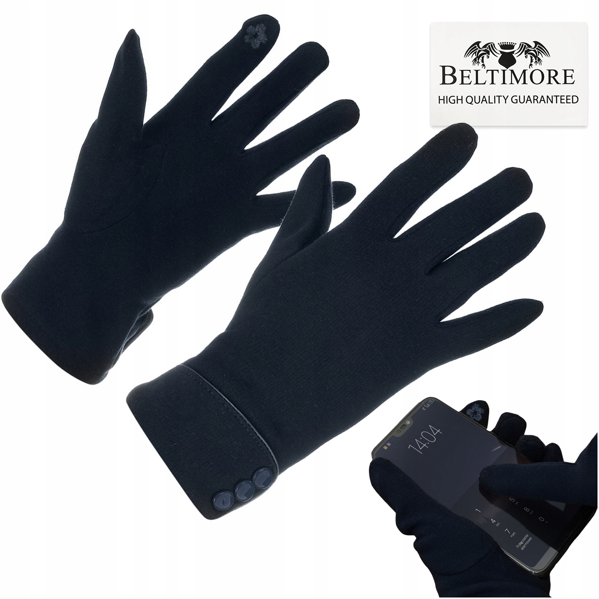 

Rękawiczki damskie granat dotyk polarek Beltimore